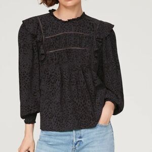 RAILS Kadi Top Spotted Slate Black Charcoal Gray Women’s Size Large